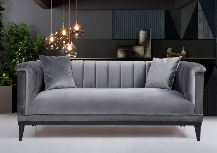 Atelier Del Sofa Trendy - Sofá de 2 plazas con sofacama - Gris oscuro